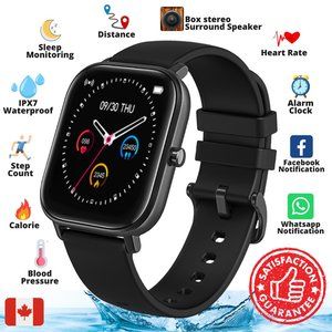New Unisex Black Smart Watch • Fitness Tracker • Medium